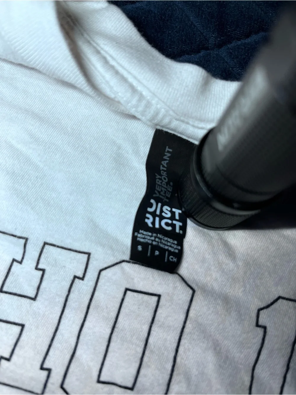 District White Tee with Black Echo 1055 Print